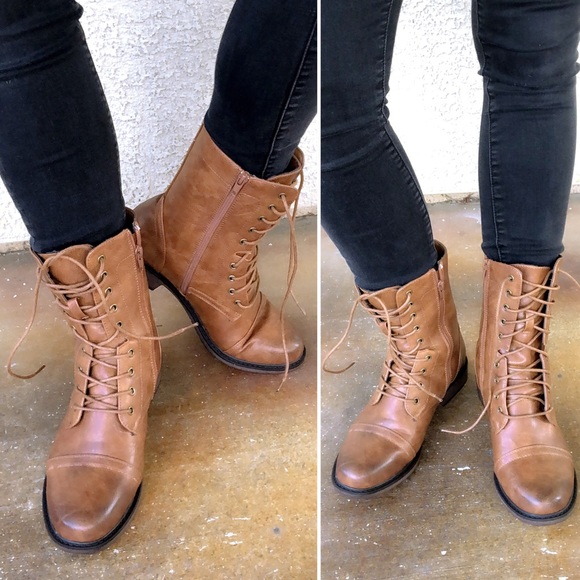 COMBAT MOTO BOOT - TAN - Picture 3 of 8